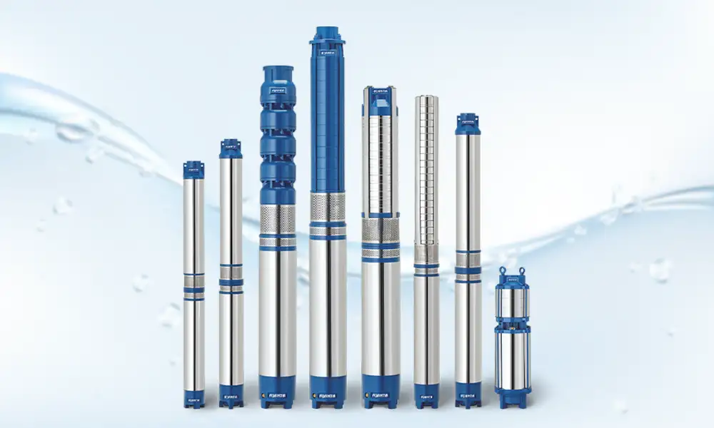 Submersible pump for deep well extraction